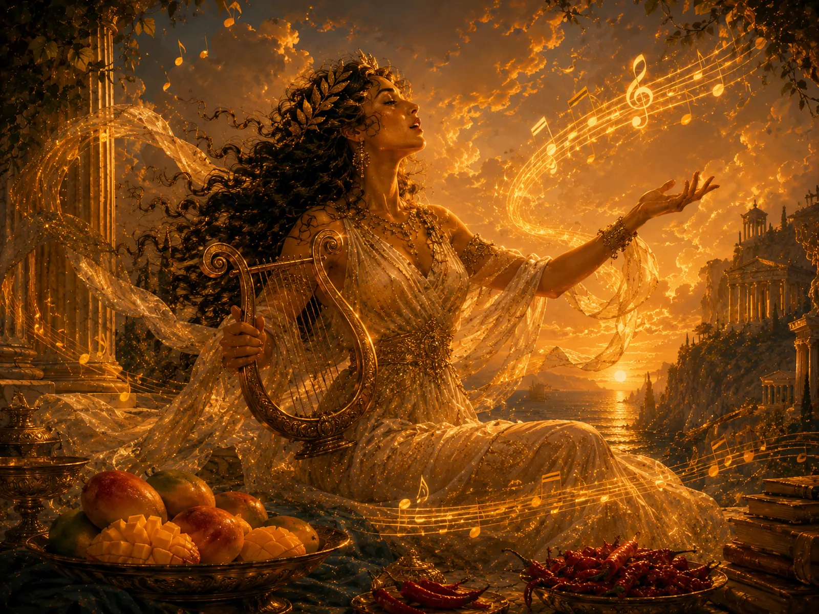 Calíope entre mangos y chilis, cantando al mar